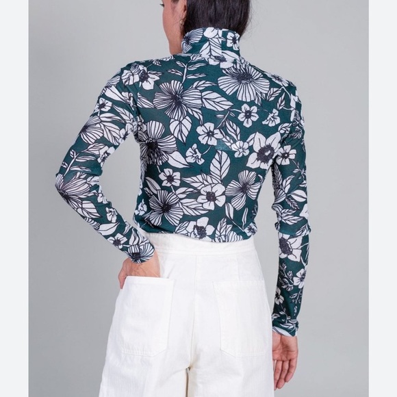 CHRISTIAN WIJNANTS Floral TAJ TURTLENECK - BOTTLE GREEN BOUQUET - Picture 2 of 7